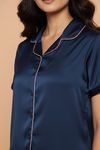 Zivame Satin Pyjama Set - Gibraltar Sea — thumbnail 6